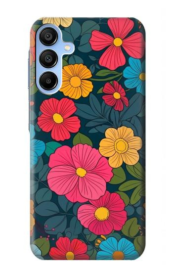 S4105 Vibrant Colorful Floral Pattern Case For Samsung Galaxy A15 5G