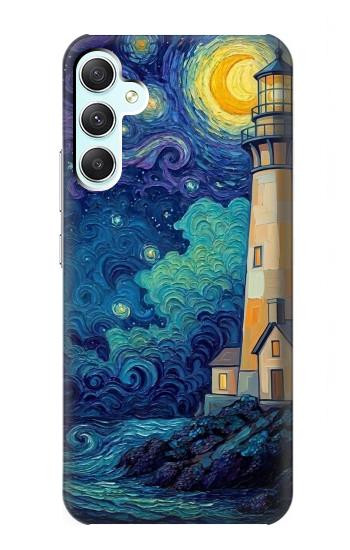 S4092 Moonlit Lighthouse Coastal Painting Case For Samsung Galaxy A34 5G