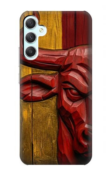 S4098 Span Bull Carved Artwork Case For Samsung Galaxy A34 5G