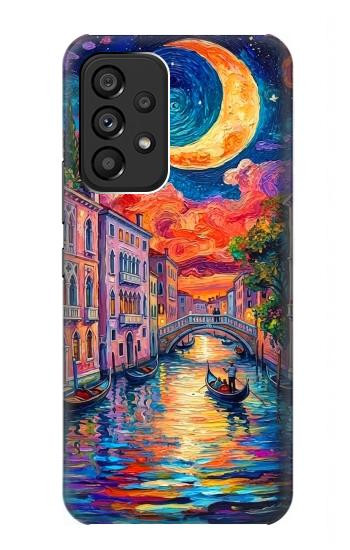 S4083 Colorful Painting Moonlit Venice City Case For Samsung Galaxy A53 5G