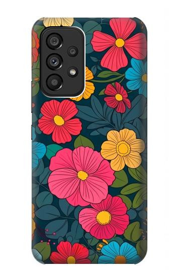 S4105 Vibrant Colorful Floral Pattern Case For Samsung Galaxy A53 5G