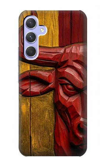 S4098 Span Bull Carved Artwork Case For Samsung Galaxy A54 5G