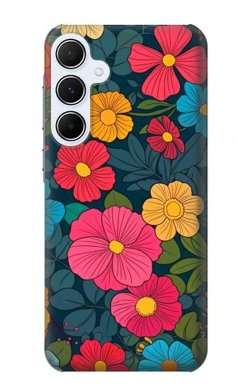 S4105 Vibrant Colorful Floral Pattern Case For Samsung Galaxy A55 5G