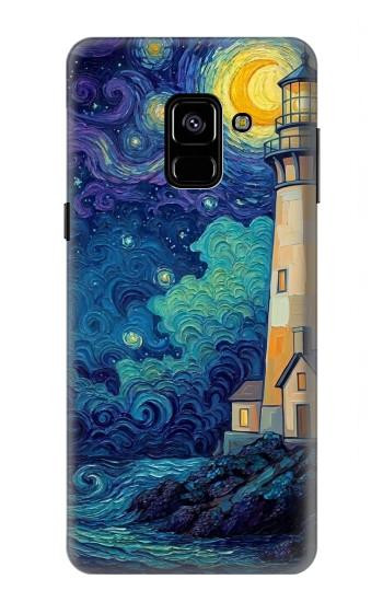S4092 Moonlit Lighthouse Coastal Painting Case For Samsung Galaxy A8 (2018)