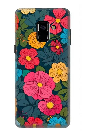 S4105 Vibrant Colorful Floral Pattern Case For Samsung Galaxy A8 (2018)