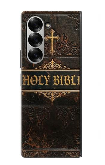 S4109 Vintage Antique Bible Book Cover Art Case For Samsung Galaxy Z Fold 6