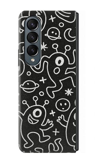 S4101 Cute Cartoon Monster Pattern Case For Samsung Galaxy Z Fold 4