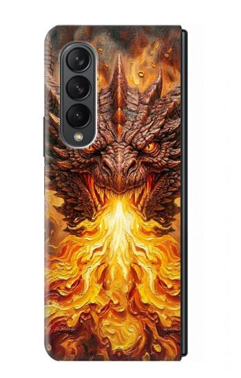 S4090 Epic Fire Dragon Fantasy Illustration Case For Samsung Galaxy Z Fold 3 5G