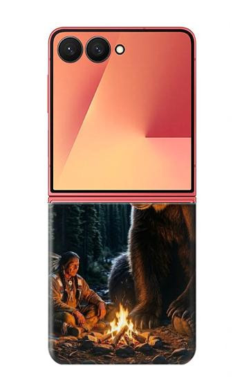 S4095 Majestic Bear Indian Wilderness Art Case For Samsung Galaxy Z Flip 7