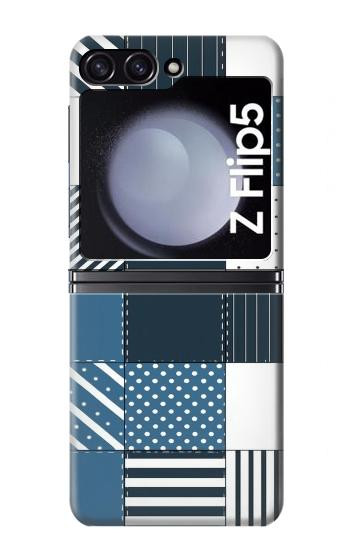 S4082 Modern Geometric Patchwork Pattern Case For Samsung Galaxy Z Flip 5