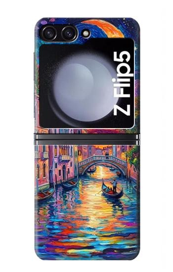 S4083 Colorful Painting Moonlit Venice City Case For Samsung Galaxy Z Flip 5