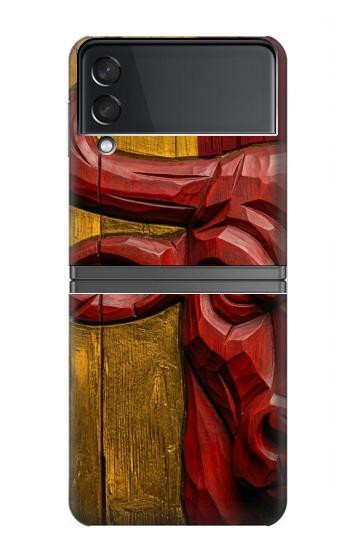 S4098 Span Bull Carved Artwork Case For Samsung Galaxy Z Flip 4