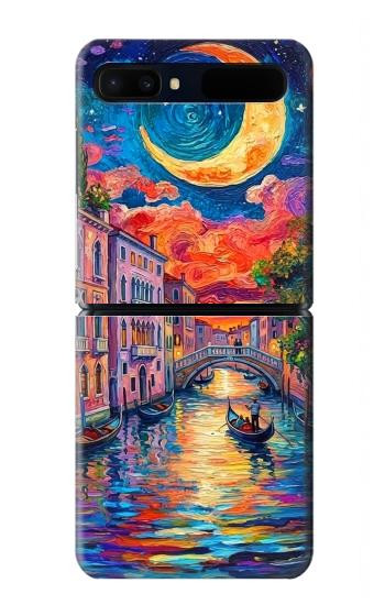 S4083 Colorful Painting Moonlit Venice City Case For Samsung Galaxy Z Flip 5G