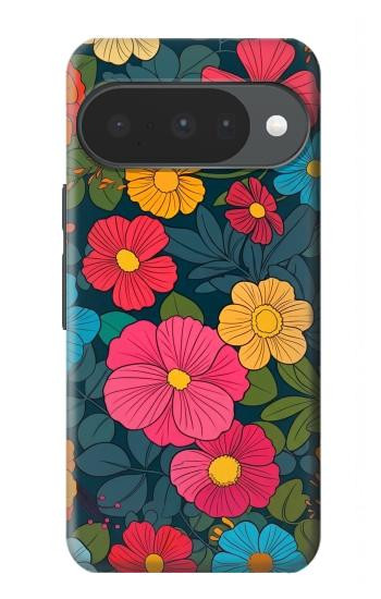 S4105 Vibrant Colorful Floral Pattern Case For Google Pixel 10, 10 Pro