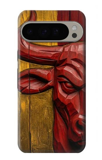 S4098 Span Bull Carved Artwork Case For Google Pixel 9 Pro XL