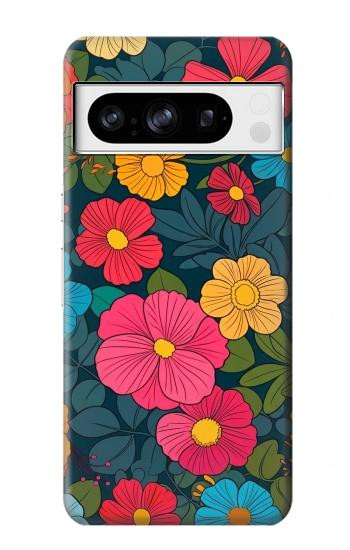 S4105 Vibrant Colorful Floral Pattern Case For Google Pixel 8 pro