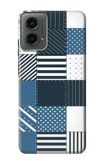 S4082 Modern Geometric Patchwork Pattern Case For Motorola Moto G 5G (2024)