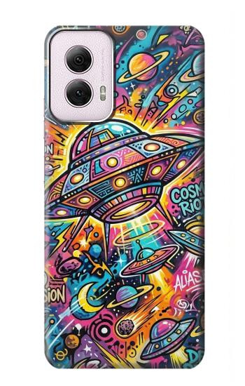 S4085 Cosmic Spaceship Psychedelic Art Case For Motorola Moto G Power 5G (2024)