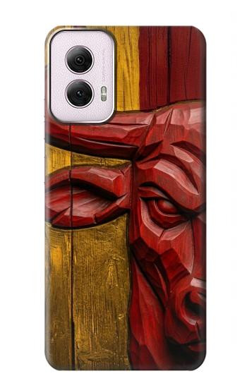 S4098 Span Bull Carved Artwork Case For Motorola Moto G Power 5G (2024)