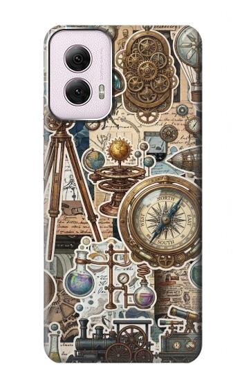 S4100 Vintage Scientific Discovery Collage Case For Motorola Moto G Power 5G (2024)