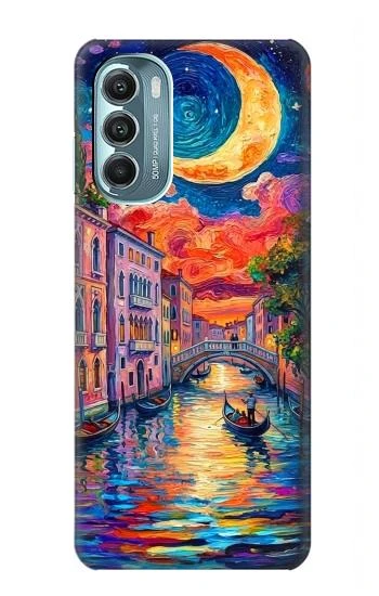 S4083 Colorful Painting Moonlit Venice City Case For Motorola Moto G Stylus 5G (2022)