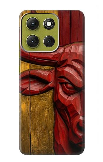 S4098 Span Bull Carved Artwork Case For Motorola Moto G86