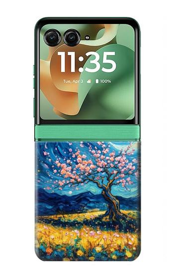 S4081 Dreamy Spiral Galaxy Night Sky Art Case For Motorola Razr 70+,60+, Razr+ (2026, 2025, 2024)