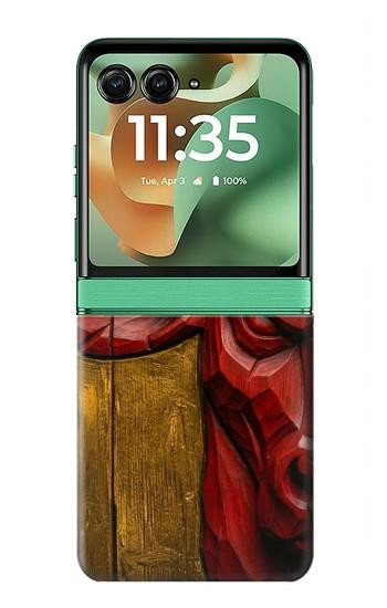 S4098 Span Bull Carved Artwork Case For Motorola Razr 70+,60+, Razr+ (2026, 2025, 2024)
