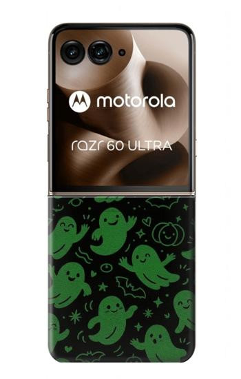 S4087 Cute Green Ghost Cartoon Pattern Case For Motorola Razr 70 Ultra, 60 Ultra, 50 Ultra, Ultra 2026, Ultra 2025