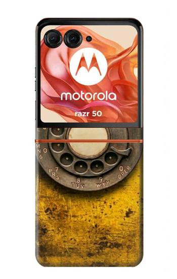 S4107 Retro Rotary Phone Dial Vintage Case For Motorola Razr 70,60,50, Razr (2026, 2025, 2024)