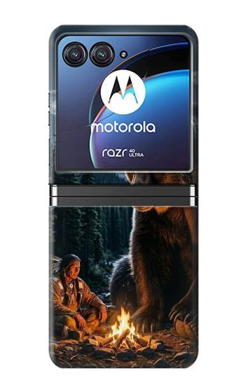 S4095 Majestic Bear Indian Wilderness Art Case For Motorola Razr 40 Ultra