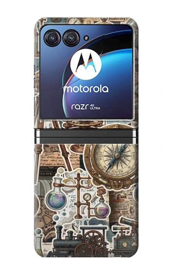 S4100 Vintage Scientific Discovery Collage Case For Motorola Razr 40 Ultra