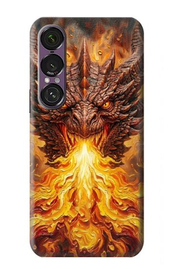 S4090 Epic Fire Dragon Fantasy Illustration Case For Sony Xperia 1 VII
