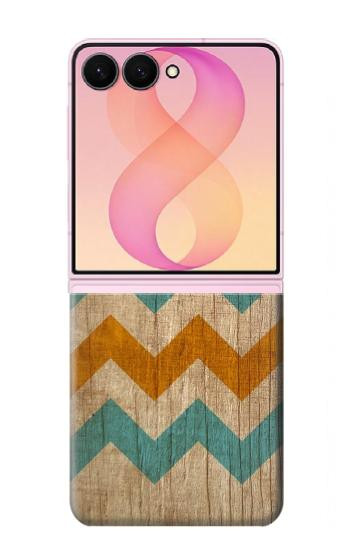 S3033 Vintage Wood Chevron Graphic Printed Case For Samsung Galaxy Z Flip 8