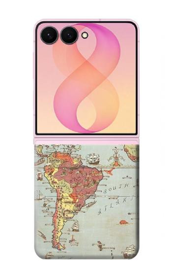 S3418 Vintage World Map Case For Samsung Galaxy Z Flip 8