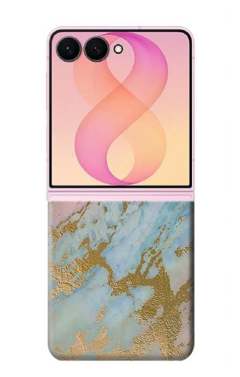 S3717 Rose Gold Blue Pastel Marble Graphic Printed Case For Samsung Galaxy Z Flip 8