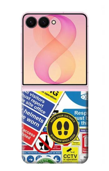 S3960 Safety Signs Sticker Collage Case For Samsung Galaxy Z Flip 8