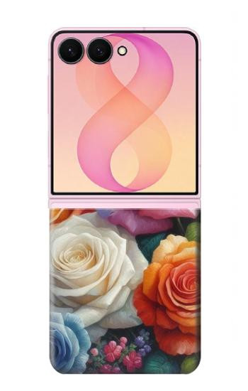 S3975 Colorful Roses Painting Case For Samsung Galaxy Z Flip 8