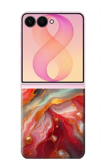 S4012 Red Marble Gold Veins Case For Samsung Galaxy Z Flip 8