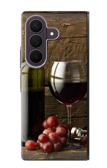 S1316 Grapes Bottle and Glass of Red Wine Case For Samsung Galaxy Z Fold 8 Ultra
