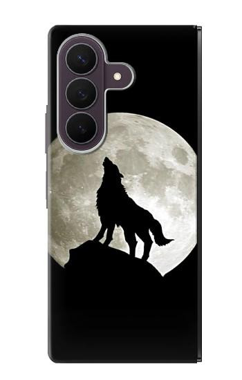 S1981 Wolf Howling at The Moon Case For Samsung Galaxy Z Fold 8 Ultra