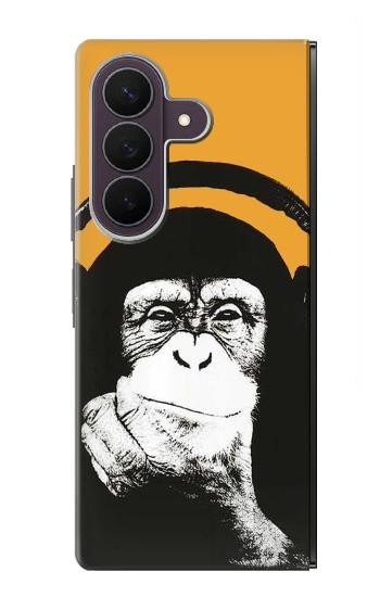 S2324 Funny Monkey with Headphone Pop Music Case For Samsung Galaxy Z Fold 8 Ultra