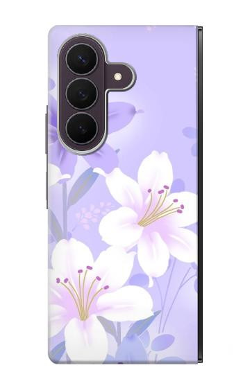 S2361 Purple White Flowers Case For Samsung Galaxy Z Fold 8 Ultra