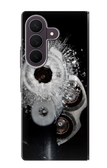 S2387 Gun Bullet Hole Glass Case For Samsung Galaxy Z Fold 8 Ultra