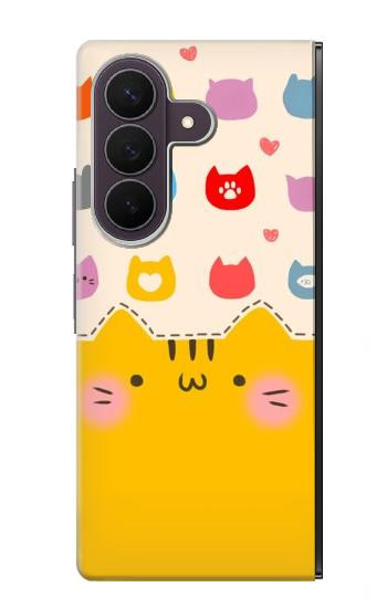 S2442 Cute Cat Cartoon Funny Case For Samsung Galaxy Z Fold 8 Ultra