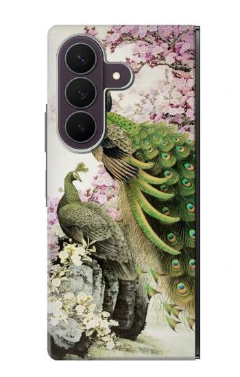 S2773 Peacock Chinese Brush Painting Case For Samsung Galaxy Z Fold 8 Ultra