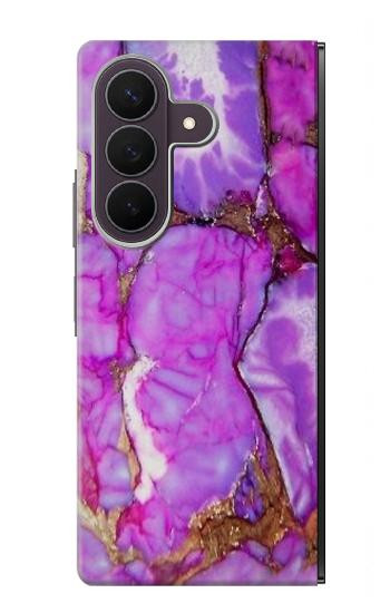 S2907 Purple Turquoise Stone Case For Samsung Galaxy Z Fold 8 Ultra