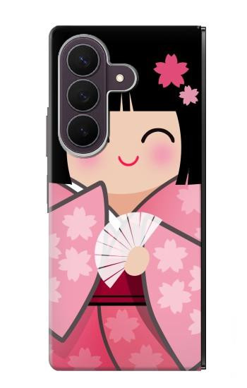 S3042 Japan Girl Hina Doll Kimono Sakura Case For Samsung Galaxy Z Fold 8 Ultra