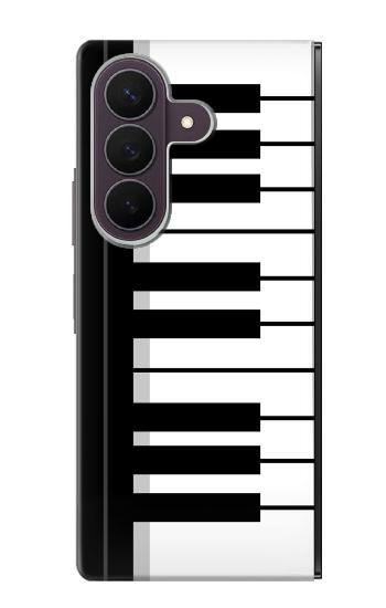 S3078 Black and White Piano Keyboard Case For Samsung Galaxy Z Fold 8 Ultra