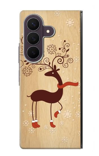 S3081 Wooden Raindeer Graphic Printed Case For Samsung Galaxy Z Fold 8 Ultra